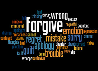Forgive, word cloud concept 3