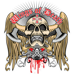  grunge skull coat of arms