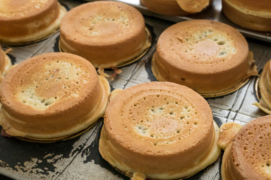 The Group Of Japanese Red Bean Cake Dessert On Hole Bean Cake Maker At Food Street Market.