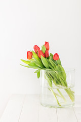 Bouquet of Beautiful flowers tulips for catalog on white background