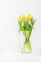 Bouquet of Beautiful flowers tulips for catalog on white background