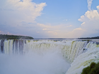 Argentina, Misiones, Puerto Iguazu, Iguazu Falls, View of the Garganta del Diablo.