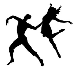couple modern dancing