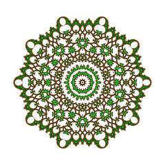 Vector mandala. A circular floral element. Round geometric ornament. Element for any kind of design, logo, birthday, wedding and other holiday. Green colour