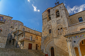 market square in Petralia Soprana, Sicily, Italy