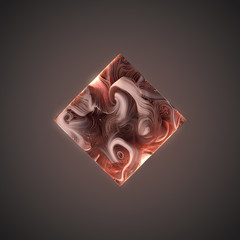 Abstract weave pink lines in the form of cube. 3D rendering