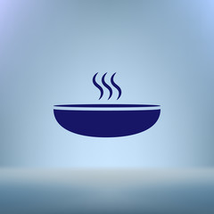Hot proper meal plate vector icon