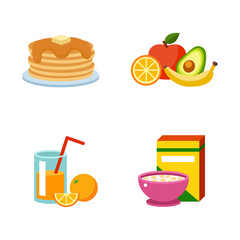 Healthy breakfast food vector.