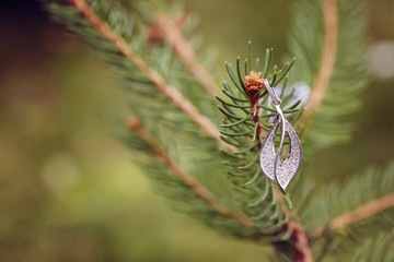 Christmas decoration with luxury jewelry gift