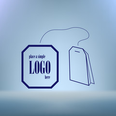 Teabag / tea bag line art icon for apps and websites