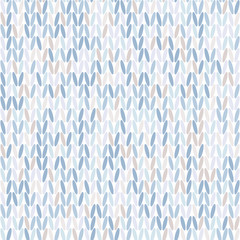 Seamless knitted pattern in style in cool colors. - 131326991