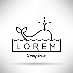 Whale Minimal Sign Vector Design