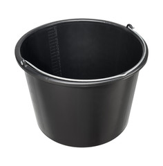 Black plastic bucket