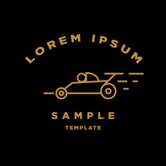 Racing Car Minimal Sign Vector Design