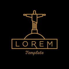 Jesus Statue Minimal Sign Vector Design