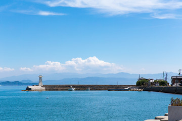 Akinada Tobishima Kaido( islands in Inland Sea of Seto are connected at a bridge.)