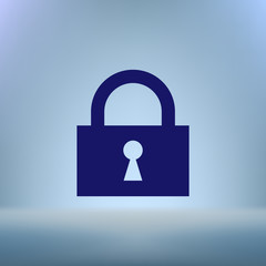 Flat paper cut style icon of a lock