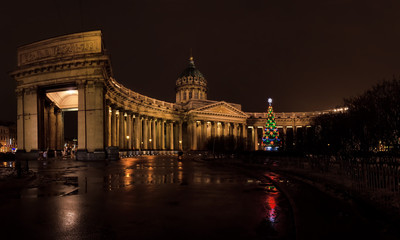 Obraz premium Panorama of the Cathedral of Our Lady of Kazan. Saint Petersburg