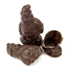 Chocolate candies isolated on white background.