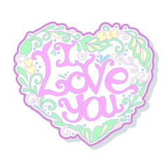 Love Heart fashion patch, badges, stripes, stickers. This illust