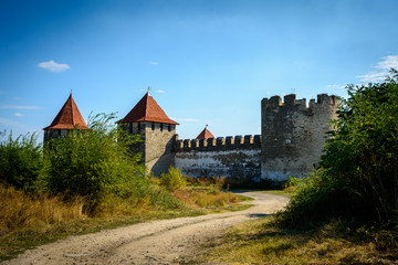 Fototapeta na wymiar Old fortress on the river Dniester in town Bender, Transnistria. City within the borders of Moldova under of the control unrecognized Transnistria Republic.