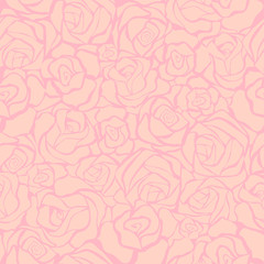 Seamless retro background with pink roses