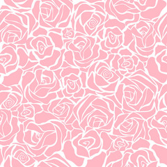 Seamless retro background with pink roses