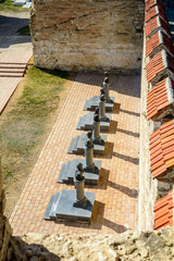 Old fortress on the river Dniester in town Bender, Transnistria. City within the borders of Moldova under of the control unrecognized Transnistria Republic. view from the window of the castle