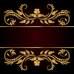 Card with golden border