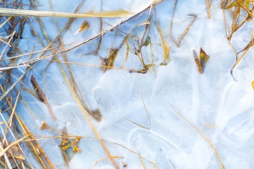 Ice on water texture.