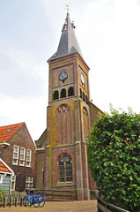 Fototapeta na wymiar La chiesa del Villaggio di Marken, Olanda - Paesi Bassi