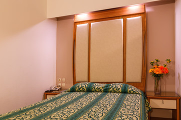 Interior of a double bed hotel resort room