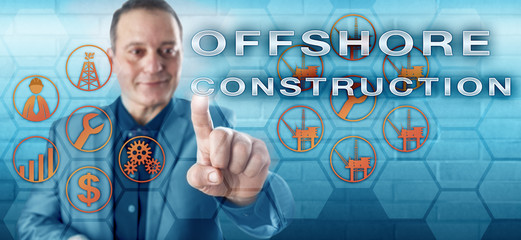 Happy Engineer Activating OFFSHORE CONSTRUCTION