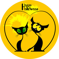 two cats halloween