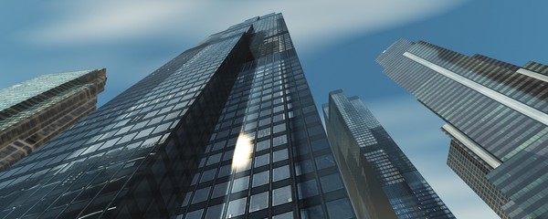 Fototapeta na wymiar Skyscrapers. Panorama of high-rise buildings against the sky. 