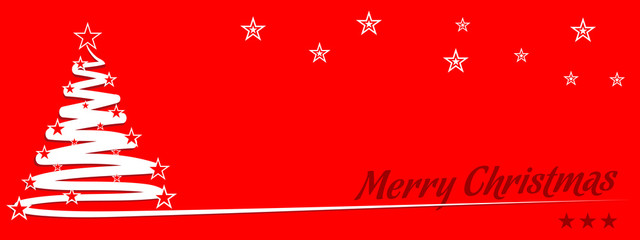 Christmas Tree, red stars, choinka