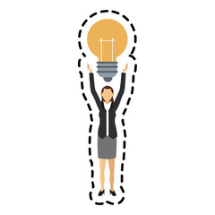 Businesswoman icon. Management corporate job and leader theme. Isolated design. Vector illustration