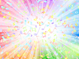 音符　楽譜　カラフル　背景