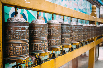 Prayer Wheel at Buddhist Temple