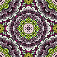 festival art seamless mandala pattern. Ethnic geometric print. Colorful frame background