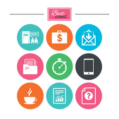 Office, documents and business icons.