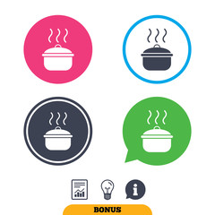 Cooking pan sign icon. Boil or stew food symbol.