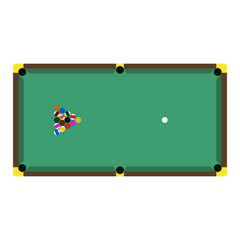 Billiards game table equipment vector.