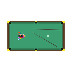 Billiards game table equipment vector.