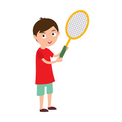 Good looking tennis player vector.