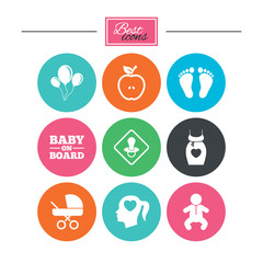 Pregnancy, maternity and baby care icons.