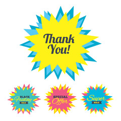 Thank you sign icon. Customer service symbol.