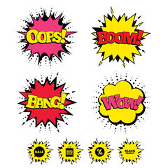 Sale speech bubble icon. Discount star symbol.