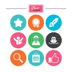 Fototapeta premium Online shopping, e-commerce and business icons.