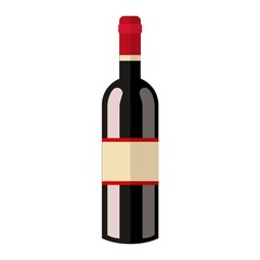 Alcohol drink wine bottle vector.
